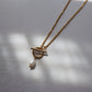 Pearl Toggle Necklace - JESSA JEWELRY | GOLD JEWELRY; dainty, affordable gold everyday jewelry. Tarnish free, water-resistant, hypoallergenic. Jewelry for everyday wear